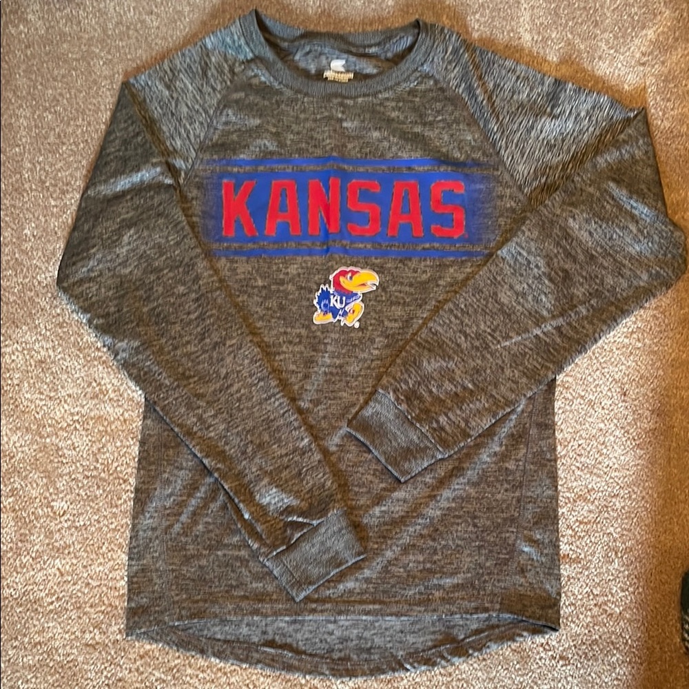 Kansas Jayhawks Kids Gray Long Sleeve Shirt
